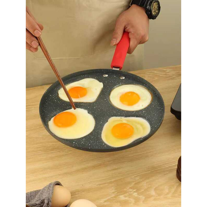 Four-Hole Maifan Stone Non-Stick Frying Magic Breakfast Pancake Burger ...
