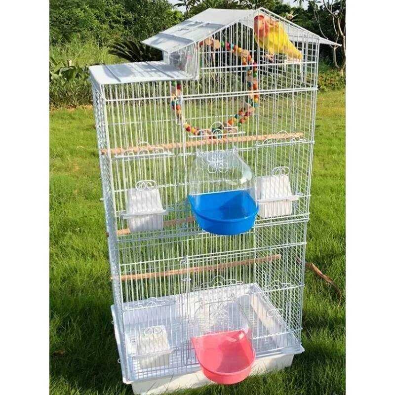 View of Xj 1Pc Clear Bird Bath For Cage Parakeet Bird Cage Accessories Hanging ...
