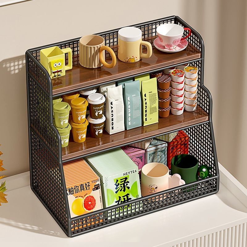 Desktop Storage Rack Layered Dining Table Snacks Tea Table Water Cup ...
