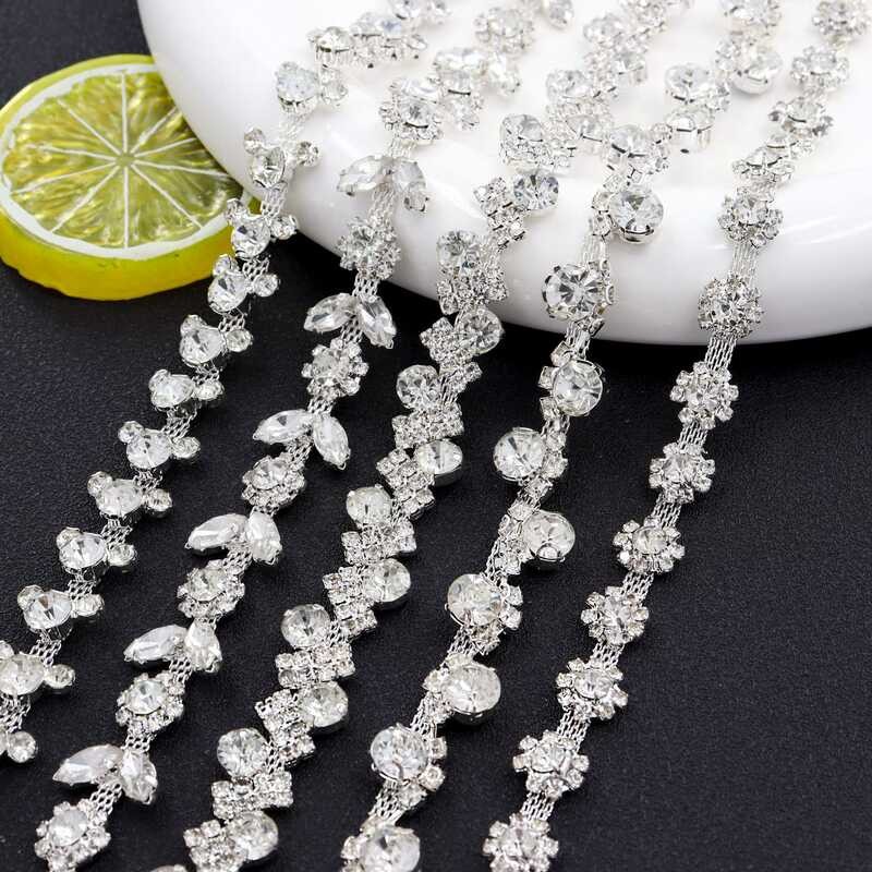 Sunflower Rhinestone Chain S-Shaped Rhinestone Claw Chain DIY Clothing ...