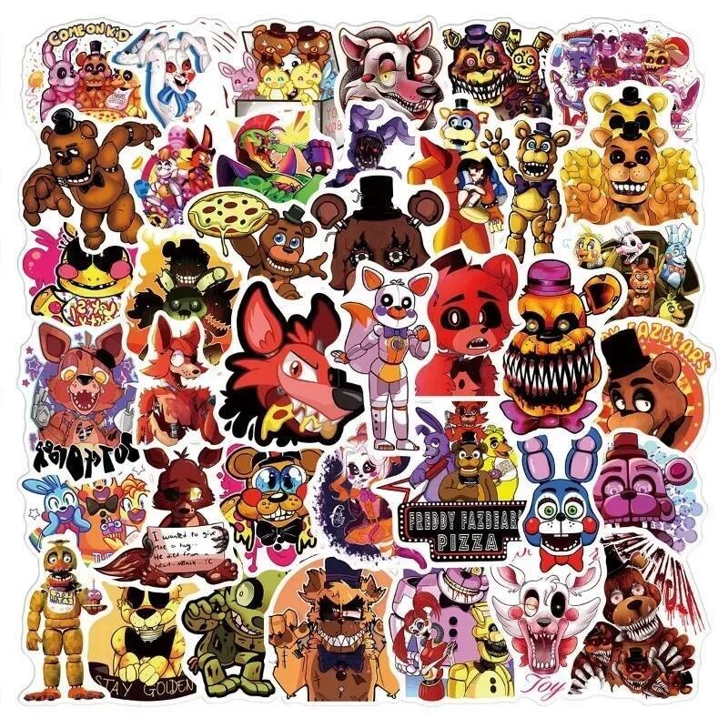 FNAF 50pcs Stickers Five Nights At Freddys Scooter Trolley Case PVC ...