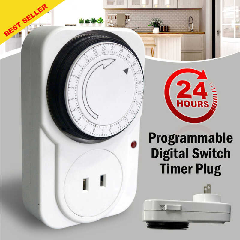 24 Hours Electrical Mechanical Wall Plug Switch Digital Countdown Timer ...