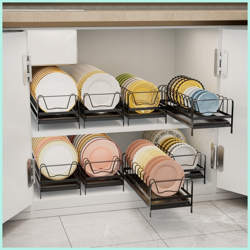 Black Dish Bowl Rack For Kitchen Cabinet Kitchen Organzier Plate ...