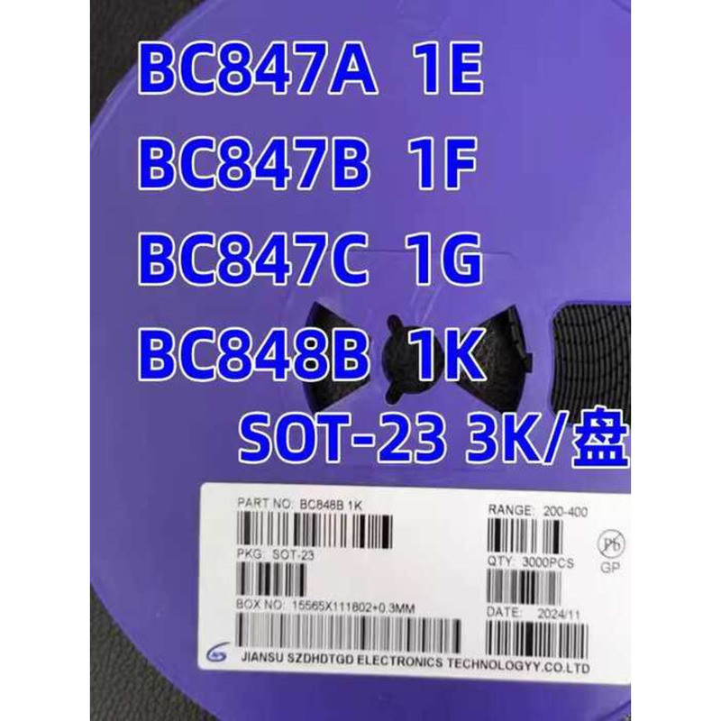 SMD Transistor BC847C BC847A BC847B BC848B Silk Screen 1G 1E 1F 1K SOT ...