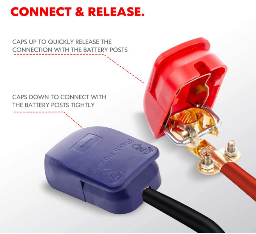 Car battery clip head thickened quick release terminal red and blue ...