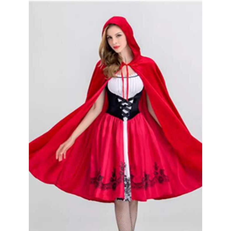 New Little Red Riding Hood Castle Queen Outfit Halloween Cosplay ...