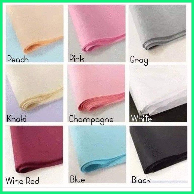 50pcs Colored tissue paper/ Wrapper Tissue 17gsm (50x75cm) | Shopee ...