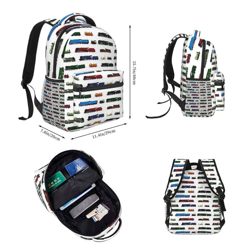 British Iconic Steam Trains Backpacks Boys Girls Bookbag Students ...