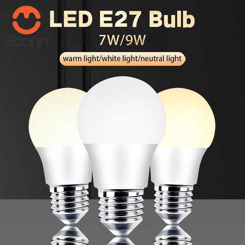 ECONN Universal LED E27 Bulb 7W 9W Eye Protection Energy-Saving Warm ...