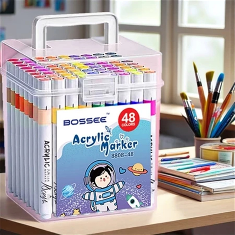 Acrylic Marker 60/80/120pcs Large Capacity Square Box Marker Set ...