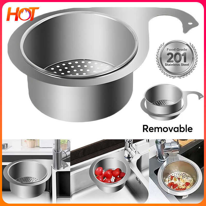 Inless Steel Strainer Basket Kitchen Sink Garbage Filter Swan Dry And ...