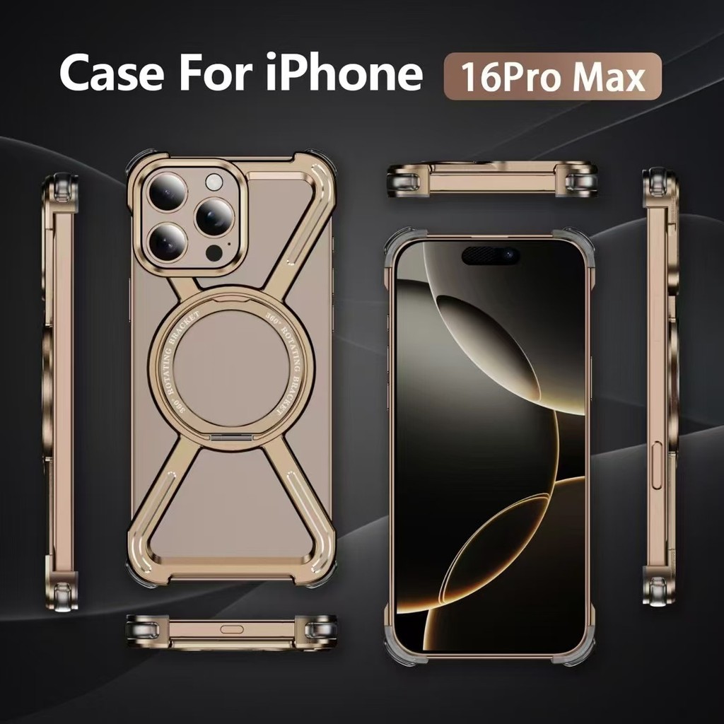 Case for i 14/13/15/16 Pro Max Bazel-Less Phone Cover Bumper w/ 360 ...