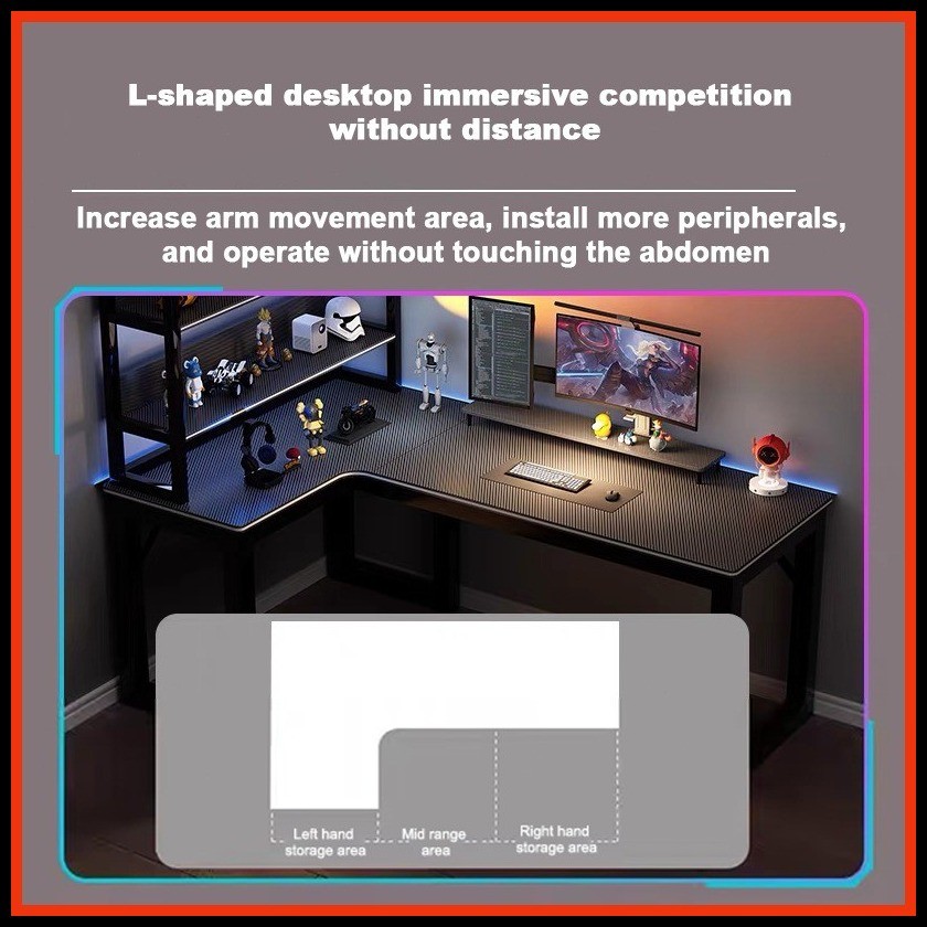 L Shape Table Computer Table Left/Right optional Gaming Table Study ...