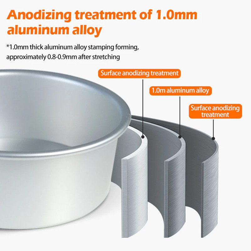 MC 4/6/8 Inch Round Cake Pan Removable Bottom Non Stick Aluminum Alloy ...