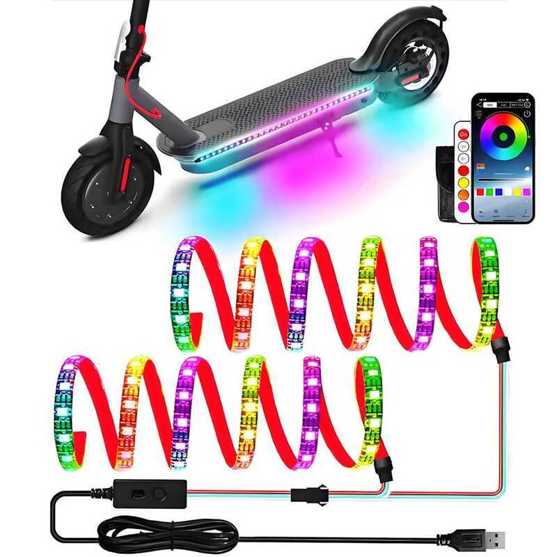 LED Strip Flashlight RGB Bar Lamp For Xiaomi M365 Pro 1S Electric ...