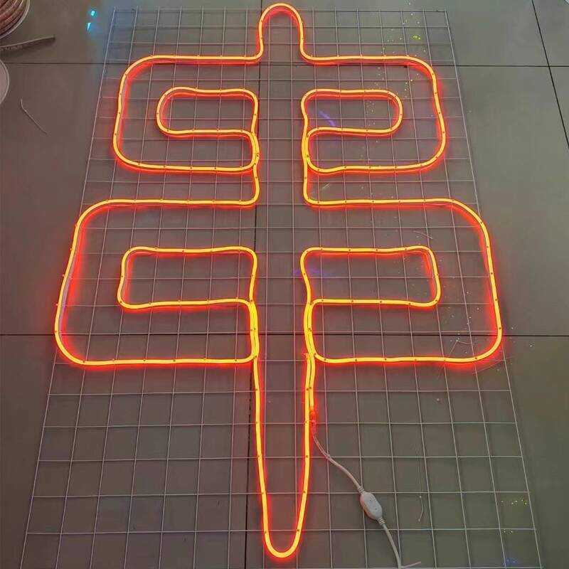 Grid LED Neon Light Strip Red Illuminated Letters BBQ Shop String ...