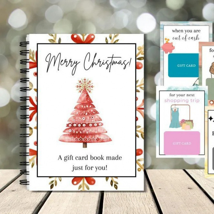 New Holographic Christmas Gift Card Booklet, Xmas Greeting Collectible ...
