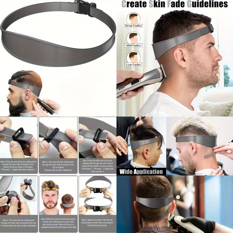 4PCS DIY Hair Trimming Template Haircut Band Breathable ...