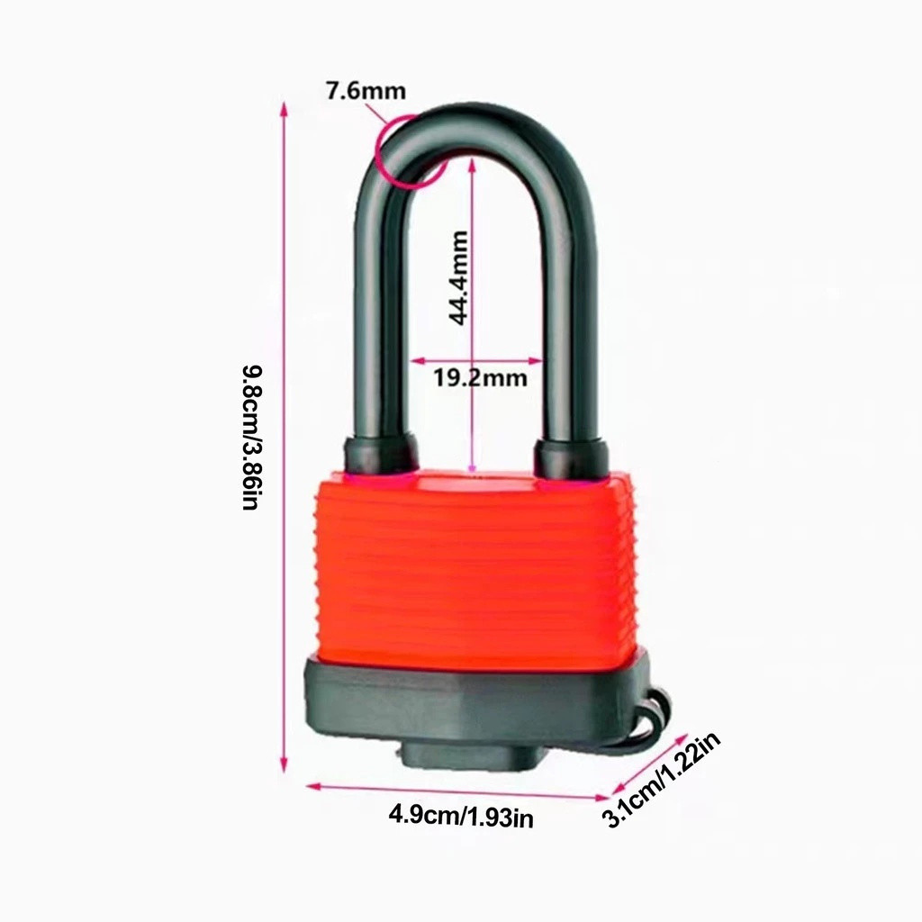 Waterproof Padlock with Key Heavy Duty Covered Laminated Steel Keyed ...