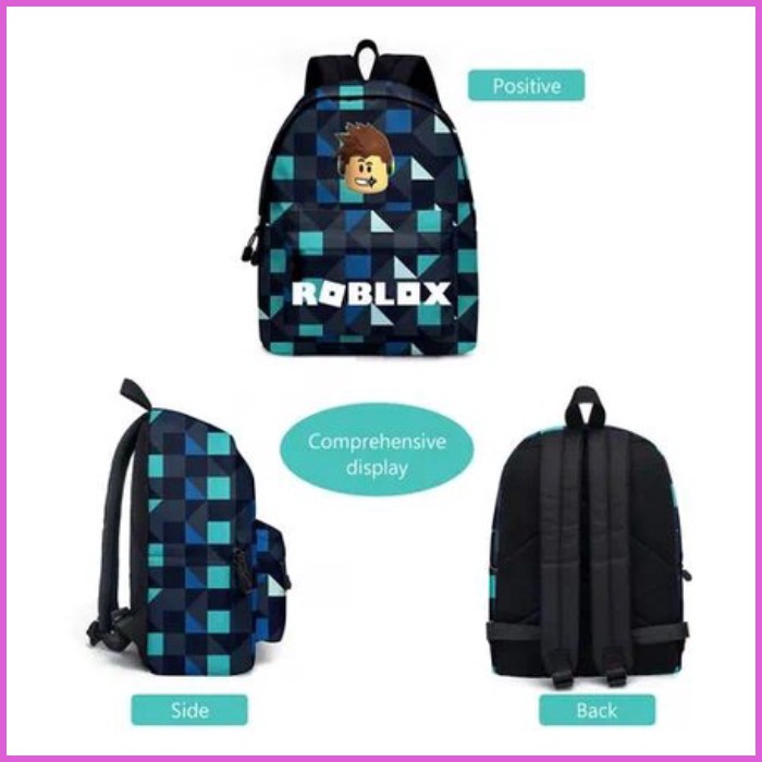 ⪯ Roblox Backpack and Lunch Box Set 3pcs/set Student robux Cartoon Kids ...