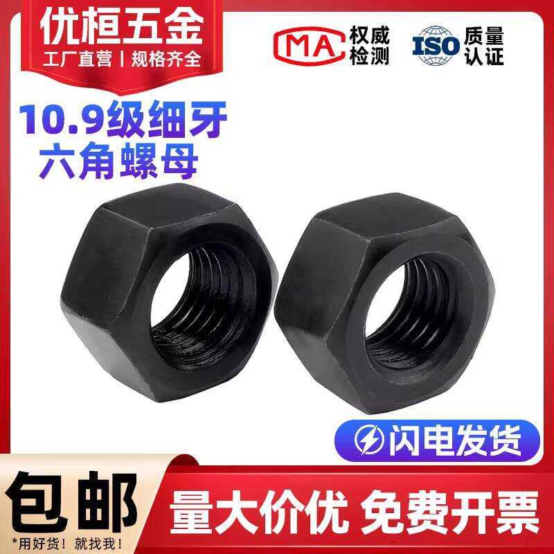 10.9 Grade Fine Thread Hex Nut M8 M10 M12 M14 M16 M20 M24 M30 M36-M64 ...