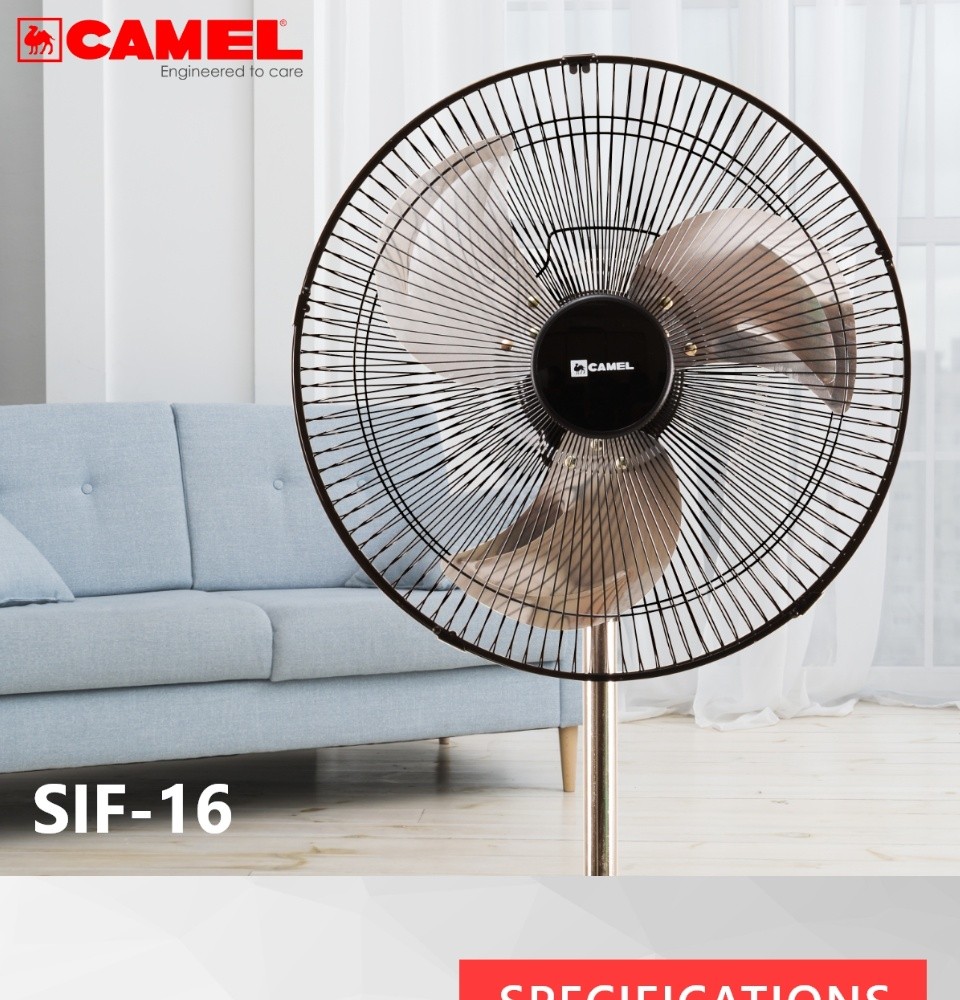 Camel SIF-16 3x Speed Motor Industrial Stand Fan 16