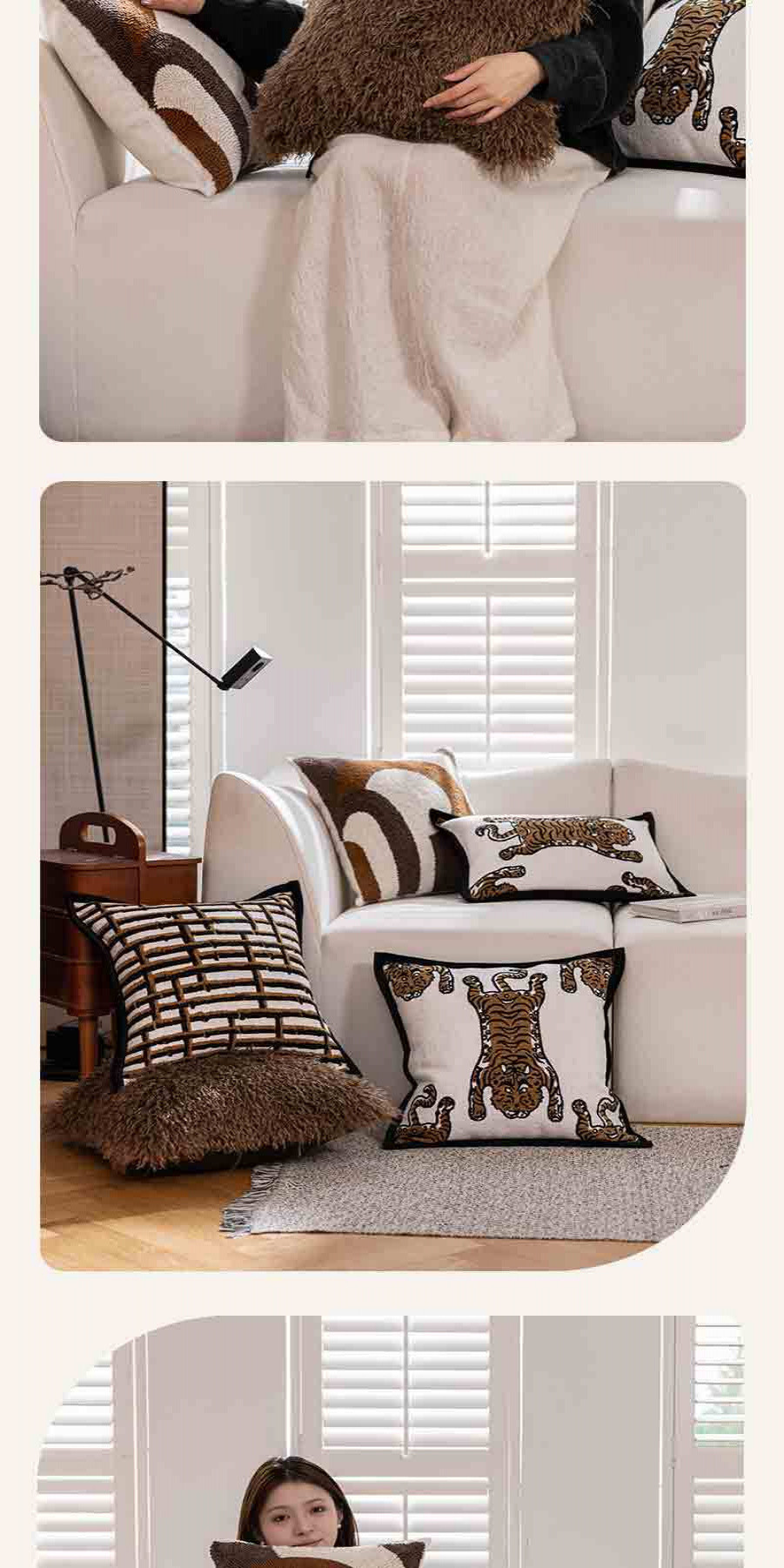 Simple and elegant three-dimensional velvet pillowcase 30x50/45x45cm ...