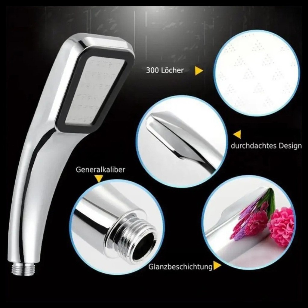 3 In 1 Handheld Shower Head Set With Hose And Holder Bathroom Wall ...