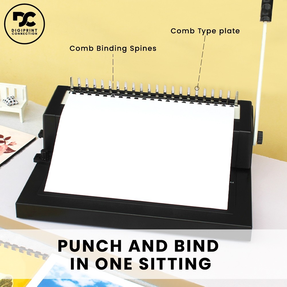 Comb Binding Machine C12M A4 Size Officom Heavy Duty Binder FREE GIFT ...