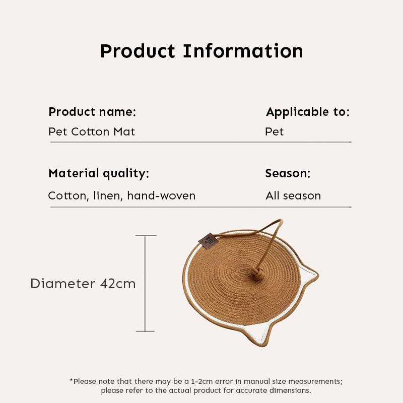 Cat Scratching Mat Cotton Rope Cat Scratch Pad Pet Sleep Mat Sisal and ...
