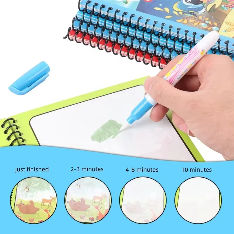 Magic Water Coloring Drawing Book with Pen for Kids Birthday Gift Idea ...