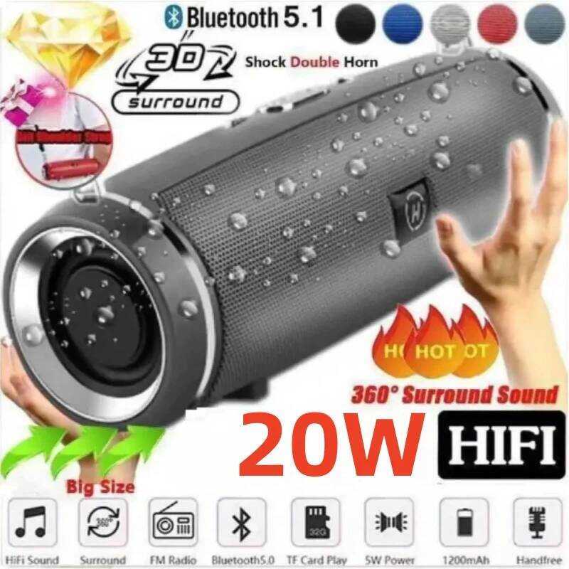 Portable 20W Bluetooth Ipx7 Waterproof Outdoor HIFI Pillar Subwoofer ...