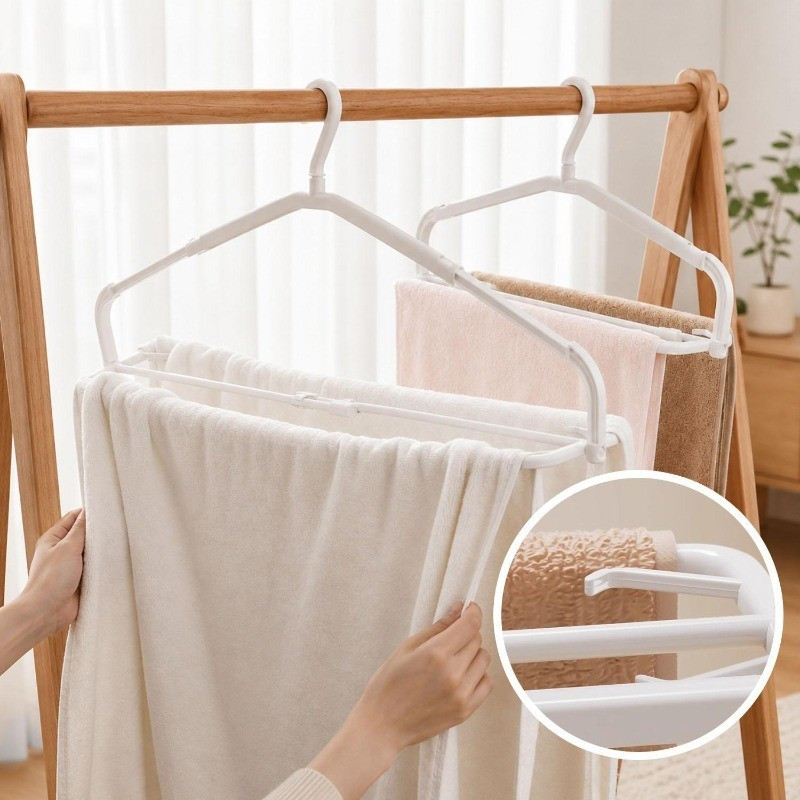 1/3/5Pcs Space Saving Adjustable Clothes Hangers / Retractable Towel ...