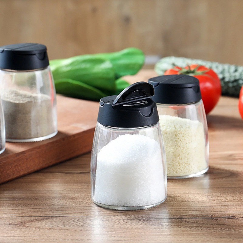 Salt Sugar Spice Powders Condiment Container Bottle with Lid Canister ...