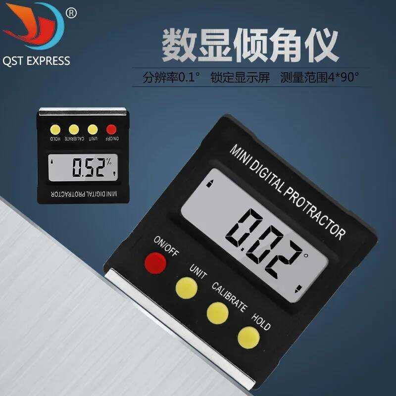 Black Mini Electronic Digital Inclinometer Slope Level Protractor ...