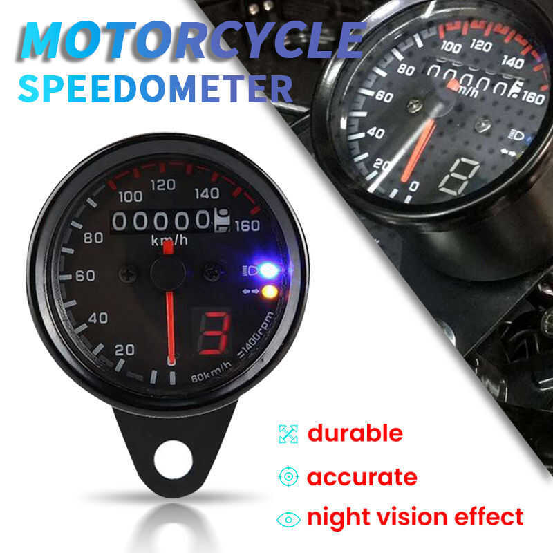 E&M Universal Mocycle Cafe Racer Speedometer Odometer Gauge 0-160 Km/U ...