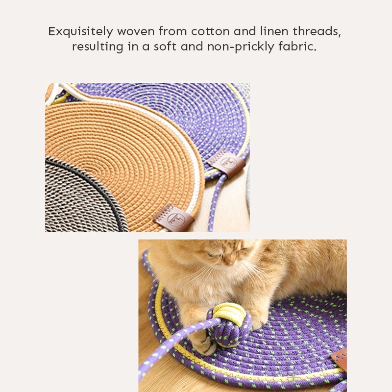 Cat Scratching Mat Cotton Rope Cat Scratch Pad Pet Sleep Mat Sisal and ...