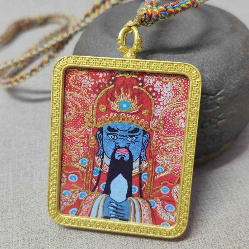 Tibetan Ethnic Style Pendant Rope Zakilam Tangka Women'S Neck Hanging Gold Yellow God Of Wealth Hanging Rope main image 0