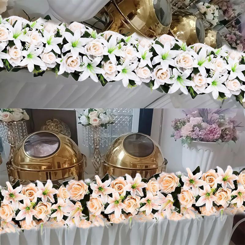 18 Pcs Artificial Flowers Rose Lily DIY Household Party Decor Realistic ...