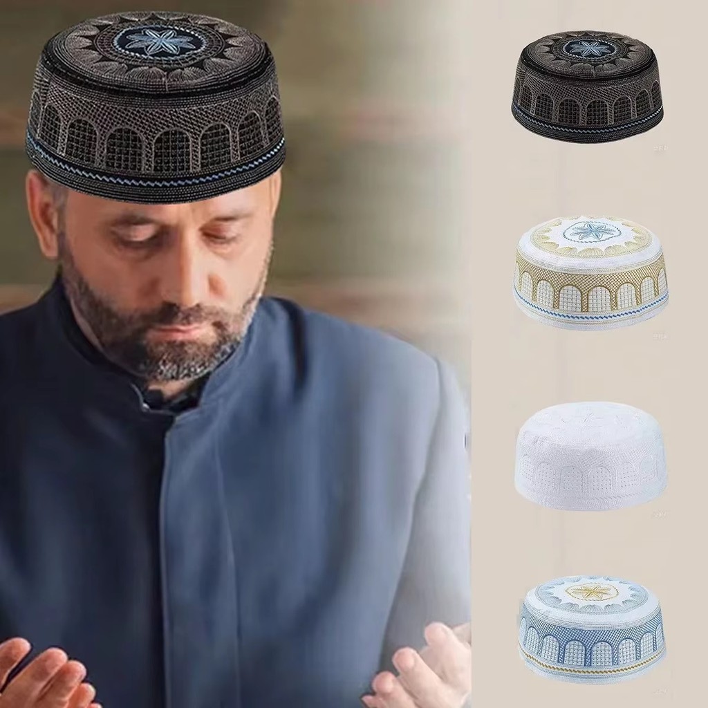 1PCS Fashion Traditional Muslim Hat Embroidery Design Round Shape ...