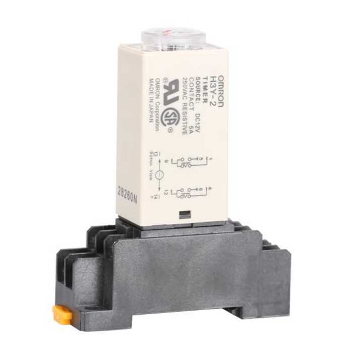 Timer Rel&egrave; Temporizzato H3Y-2 12V 8 Pin 0-30 Minuti Con Base &ndash; Ideale Per Impianti Elettrici