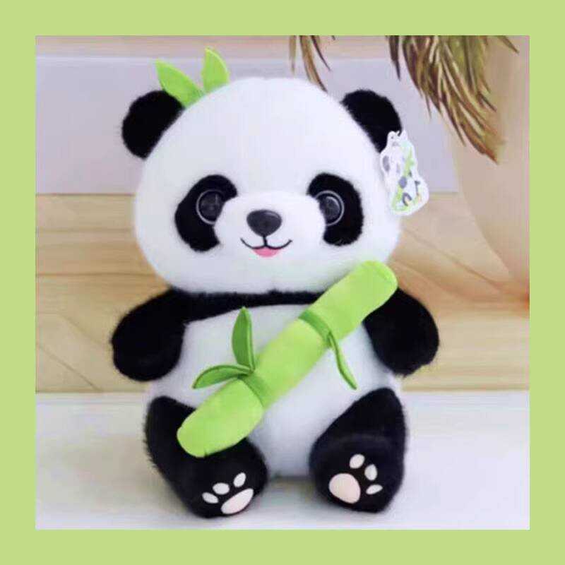 Official Plush Toy Giant Panda Doll Holding Bamboo Stuffed Animal ...