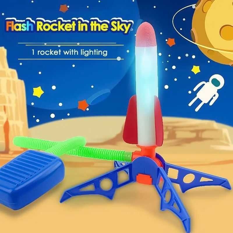 Timi Baby Flashing Flying Rocket Toy For Kids Foot-Operated Launcher ...