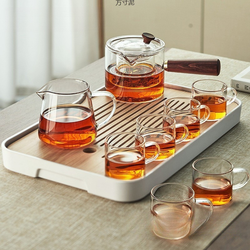 Glass Tea Set Teapot Kung Fu Tea Home Use Reception Tea Cup Simple Tea ...