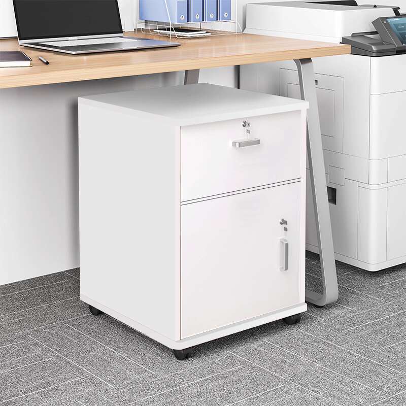 CODCOD File Cabinet Office Wooden Lockable Movable Storage Cabinet ...