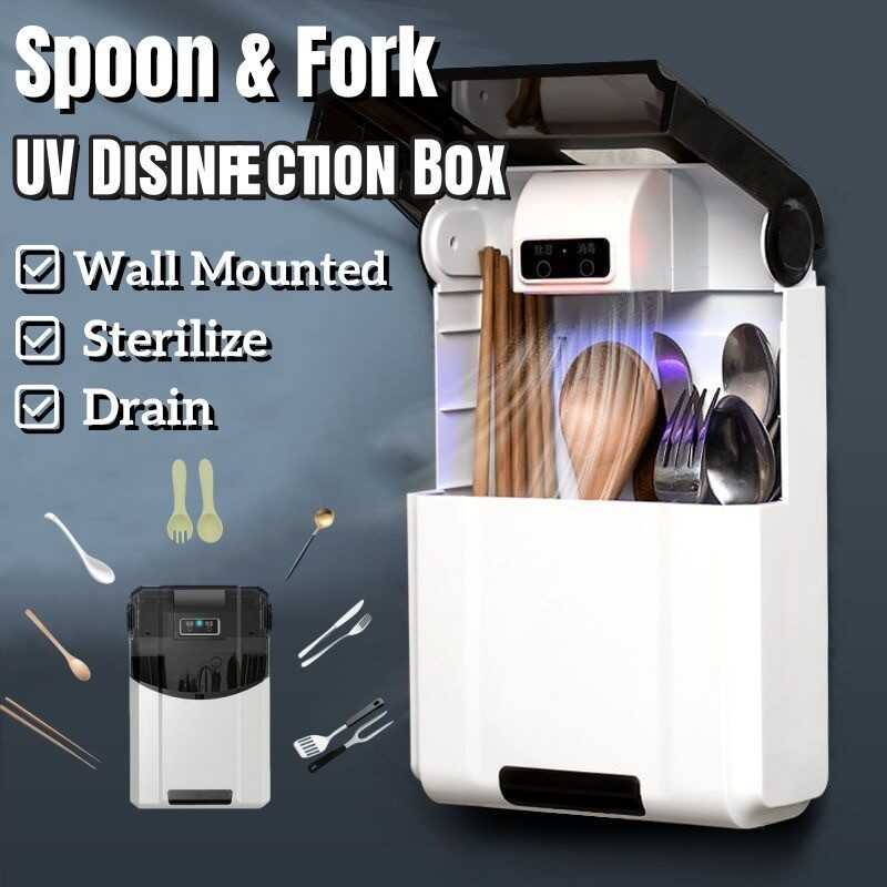 Wall Mounted UV Disinfection Cabinet Kitchen Spoon Fork Sterilizer ...