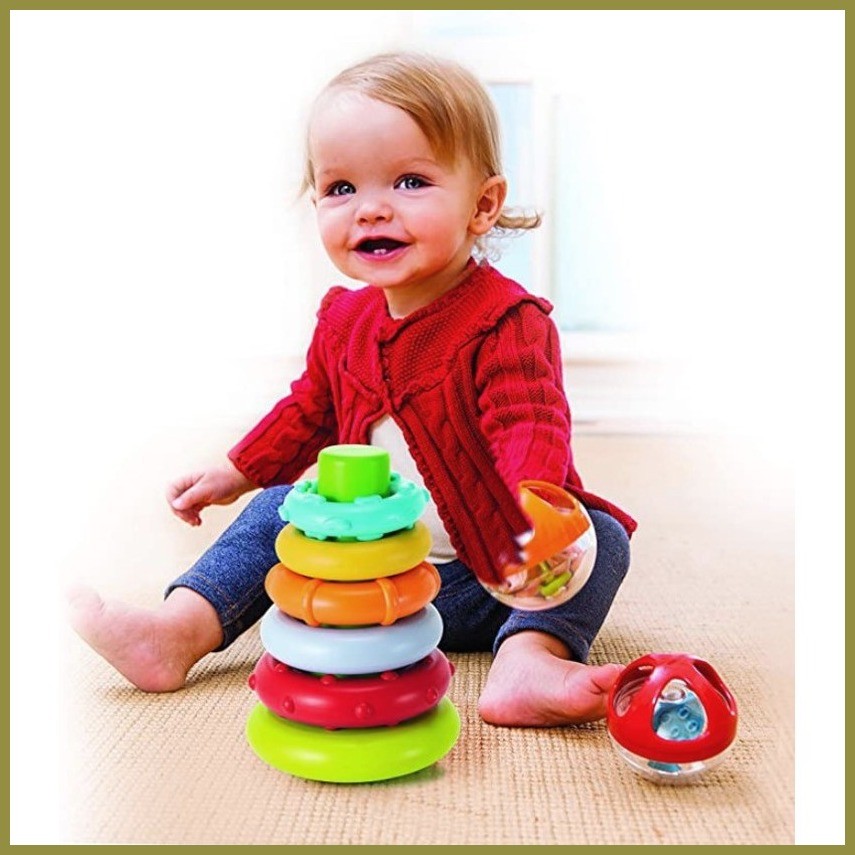 ♟ ☂ Infantino Rock 'N Stack Rings (BPA-Free) | Sensory Developmental ...