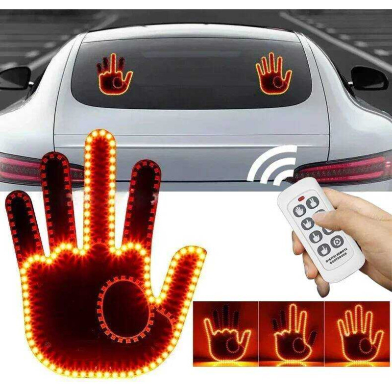 With Remote Gesture LED F Back Window Sign Middle Finger Car Light ...