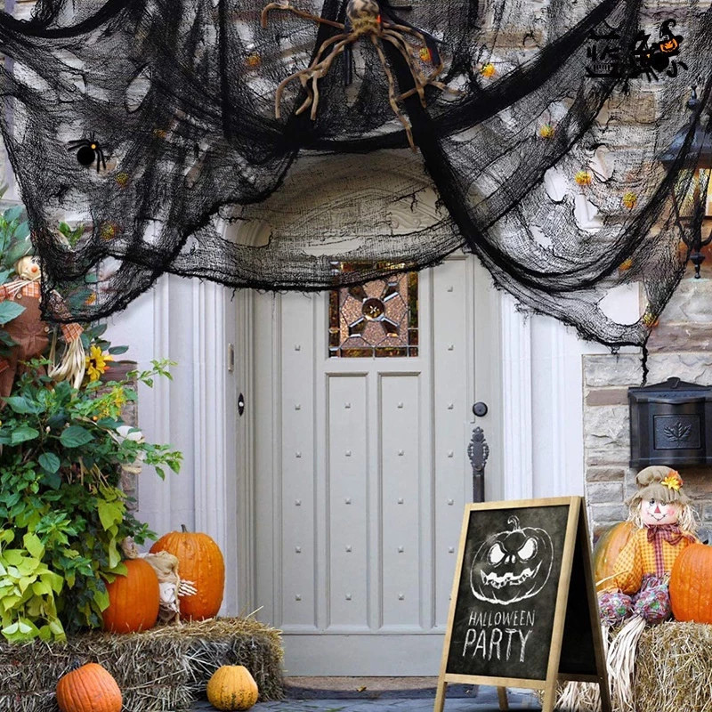 Halloween Black Horror Gauze|Halloween Party Decorations|Scary Haunted ...