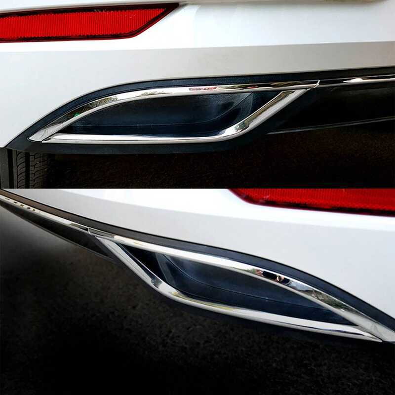 1 Pair Left & Right Side Rear Bumper Trim Bezels Stainless Chrome For ...